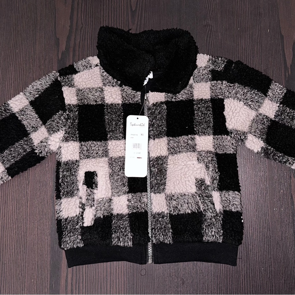 Brand New! Splendid Toddler 18-24 months Soft Jacket (black and oatmeal)